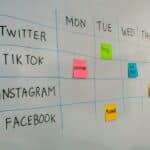 Social media content planning board for a Malta business agency brief